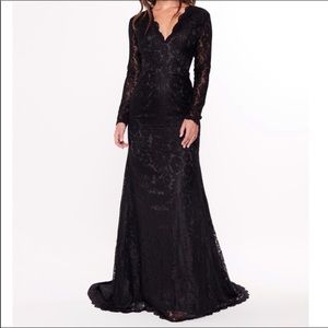 Elegant A&N Luxe Black Lace Gown large